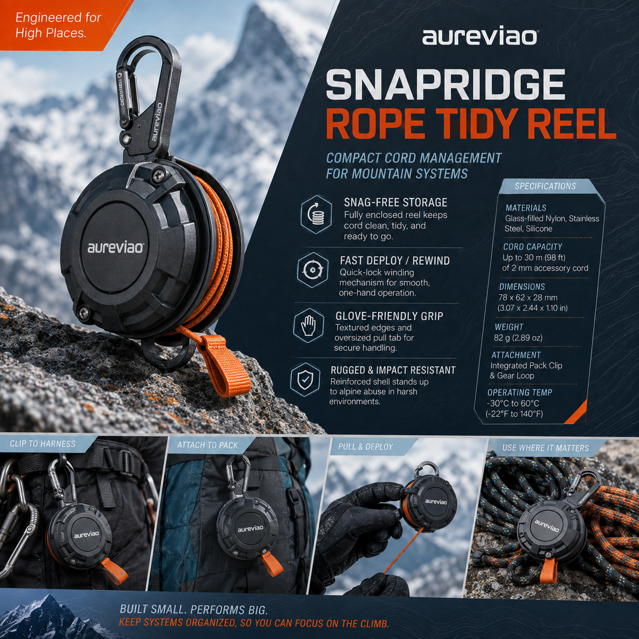 Aureviao™ SnapRidge Rope Tidy Reel
